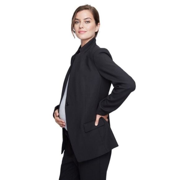 J. CREW HATCH BLAZER JACKET L XL REGENT BLACK MATERNITY CAREER WORK OFFICE - Picture 1 of 12